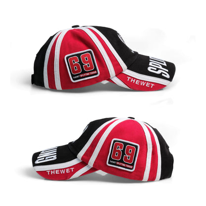 WN26654 THEWET American vintage letter embroidery black and red patchwork baseball cap stripes unisex style WN26654