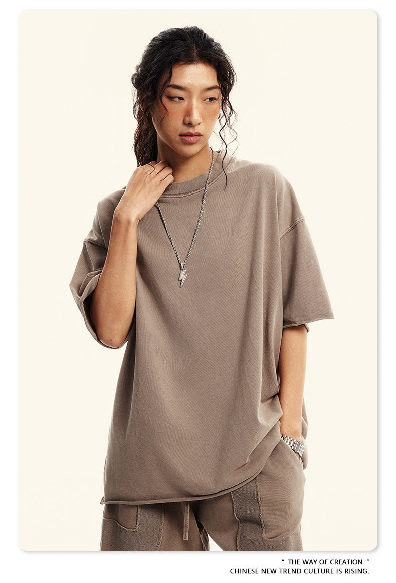 Washed Oversize Short-sleeve T-shirt WN6367