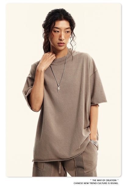 Washed Oversize Short-sleeve T-shirt WN6367
