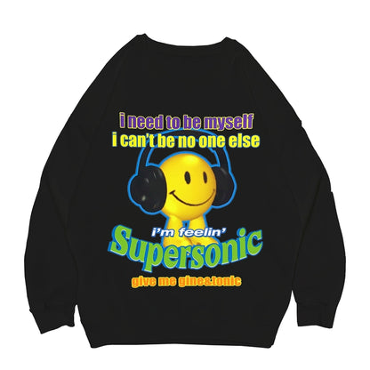 Illustration Letter Print  Long Sleeve T-Shirt WN22261