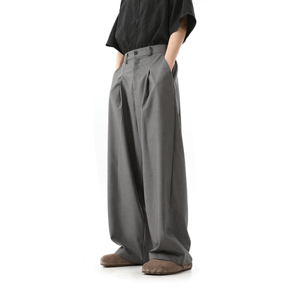 Drape Wide-Leg Straight Trousers WN10400