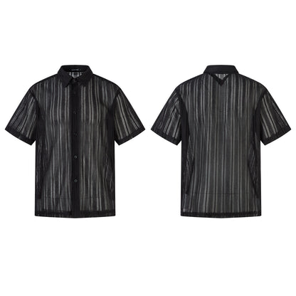 Hollow Lightweight Breathable Short Sleeve Shirt WN26847