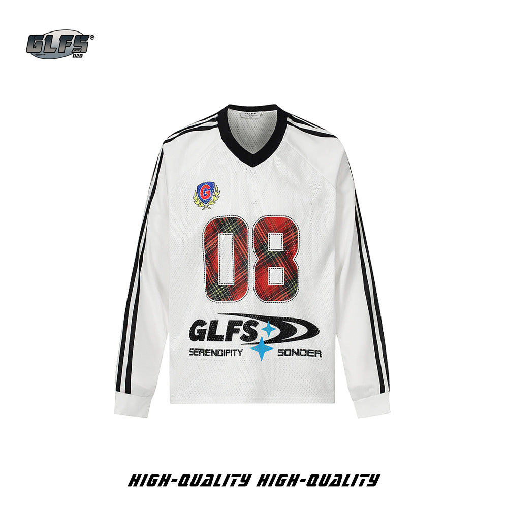 Oversize Mesh Sporty Number Long Sleeve T-Shirt WN26536