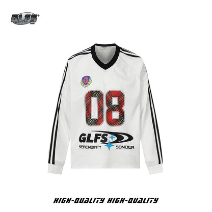 Oversize Mesh Sporty Number Long Sleeve T-Shirt WN26536