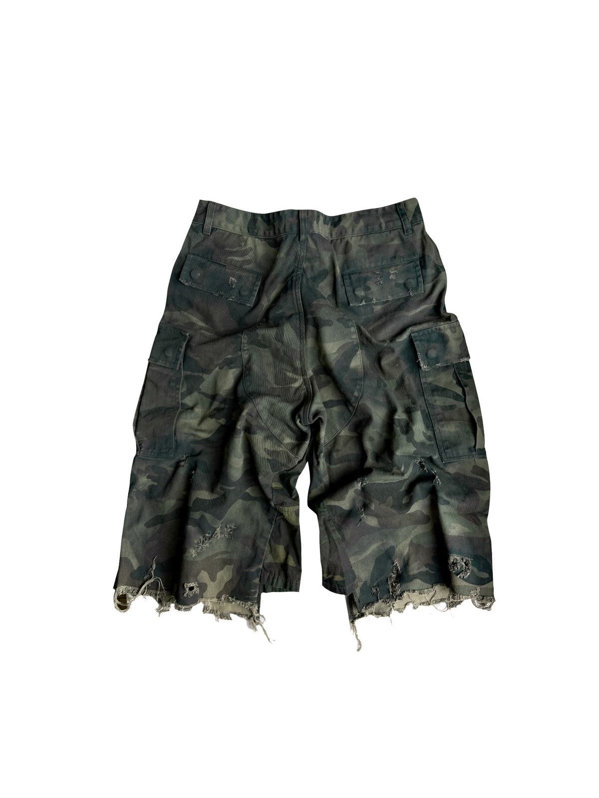 Camouflage Patchwork Damage Half Pants WN27069