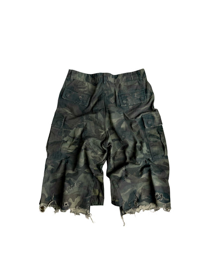 Camouflage Patchwork Damage Half Pants WN27069