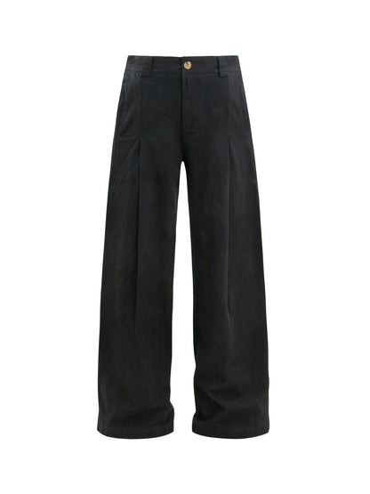 Washed Pleated Straight Trousers WN26353