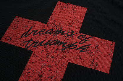 Cross Letter Print Long Sleeve T-Shirt WN25983