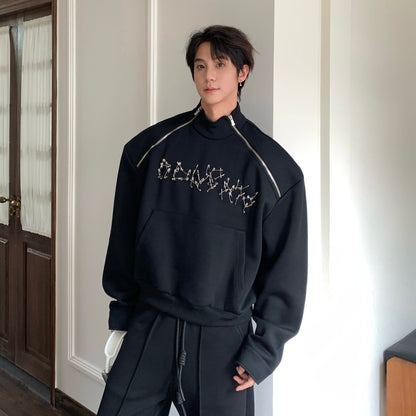 Embroidery Sweatshirt & Wide Leg Sweatpants Setup WN25283