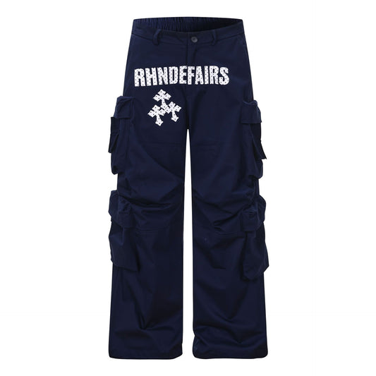 Multi-Pocket Wide Leg Cargo Pants WN25848