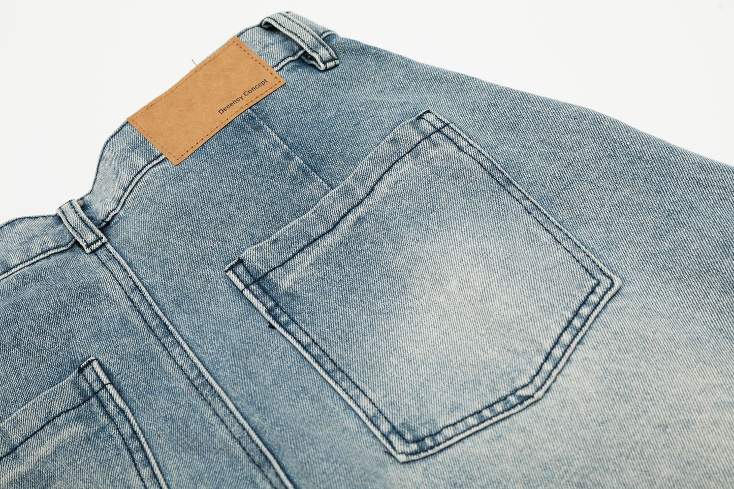 Washed Multi Pocket Curved Denim Jeans WN25974