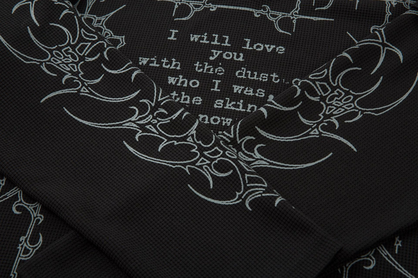 Graffiti Print Fake Layered Waffle Long Sleeve T-Shirt WN25925
