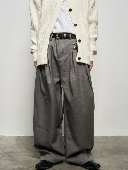 Pleated Draped Barrel Trousers WN22942