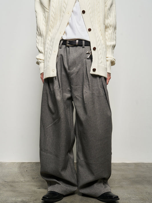Pleated Draped Barrel Trousers WN22942