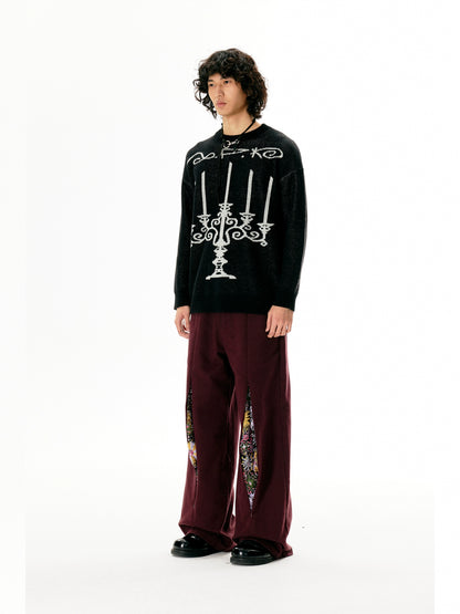 Fireworks Print Straight Leg Trousers WN18856