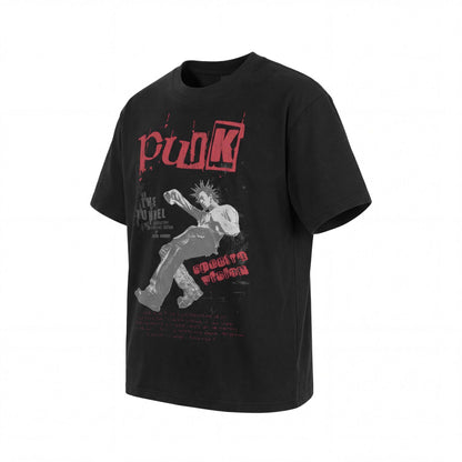 Graphic Print Wash Cotton Short Sleeve T-Shirt WN25635