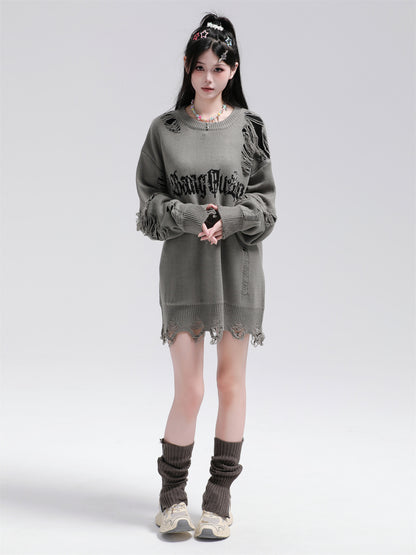 Damage Knit Sweater WN11186