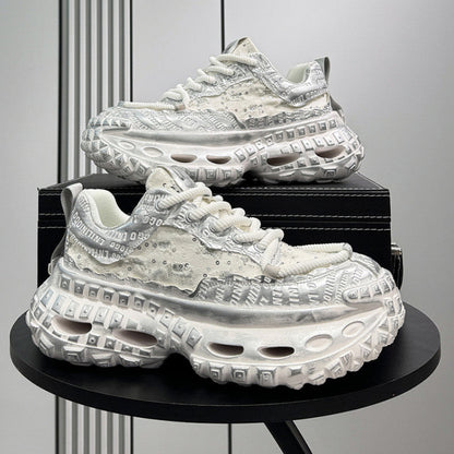 Denim Embroidery Air Sole Chunky Sole Sneakers WN24693