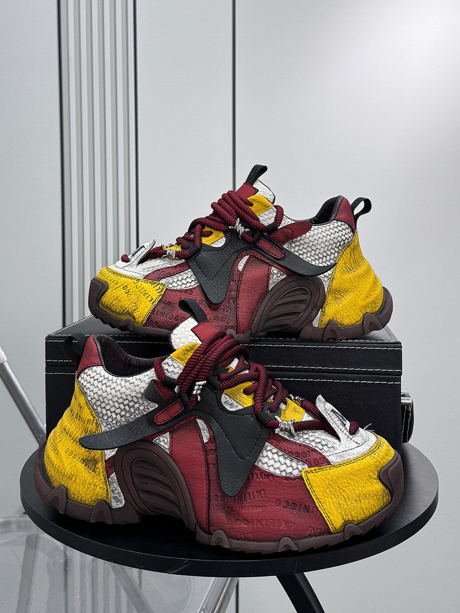 Embroidery Panel Chunky Sole Sneakers WN24574