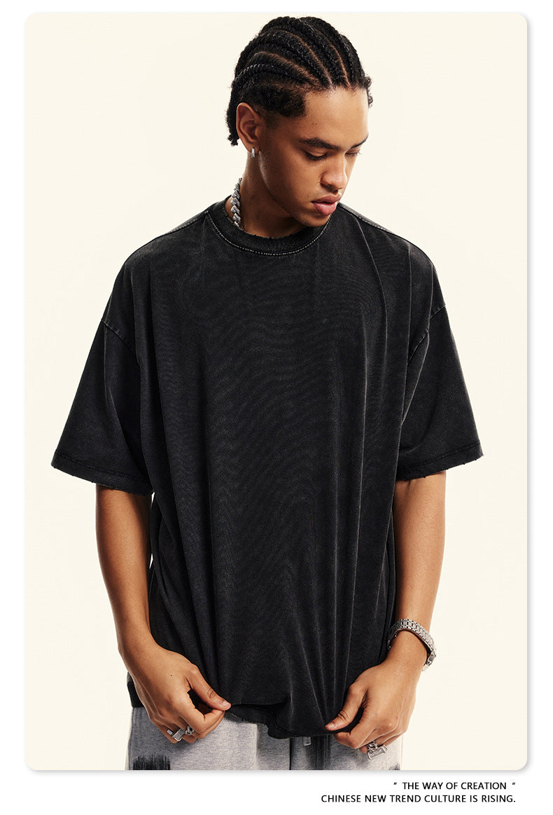 Washed Oversize Short-sleeve T-shirt WN6455