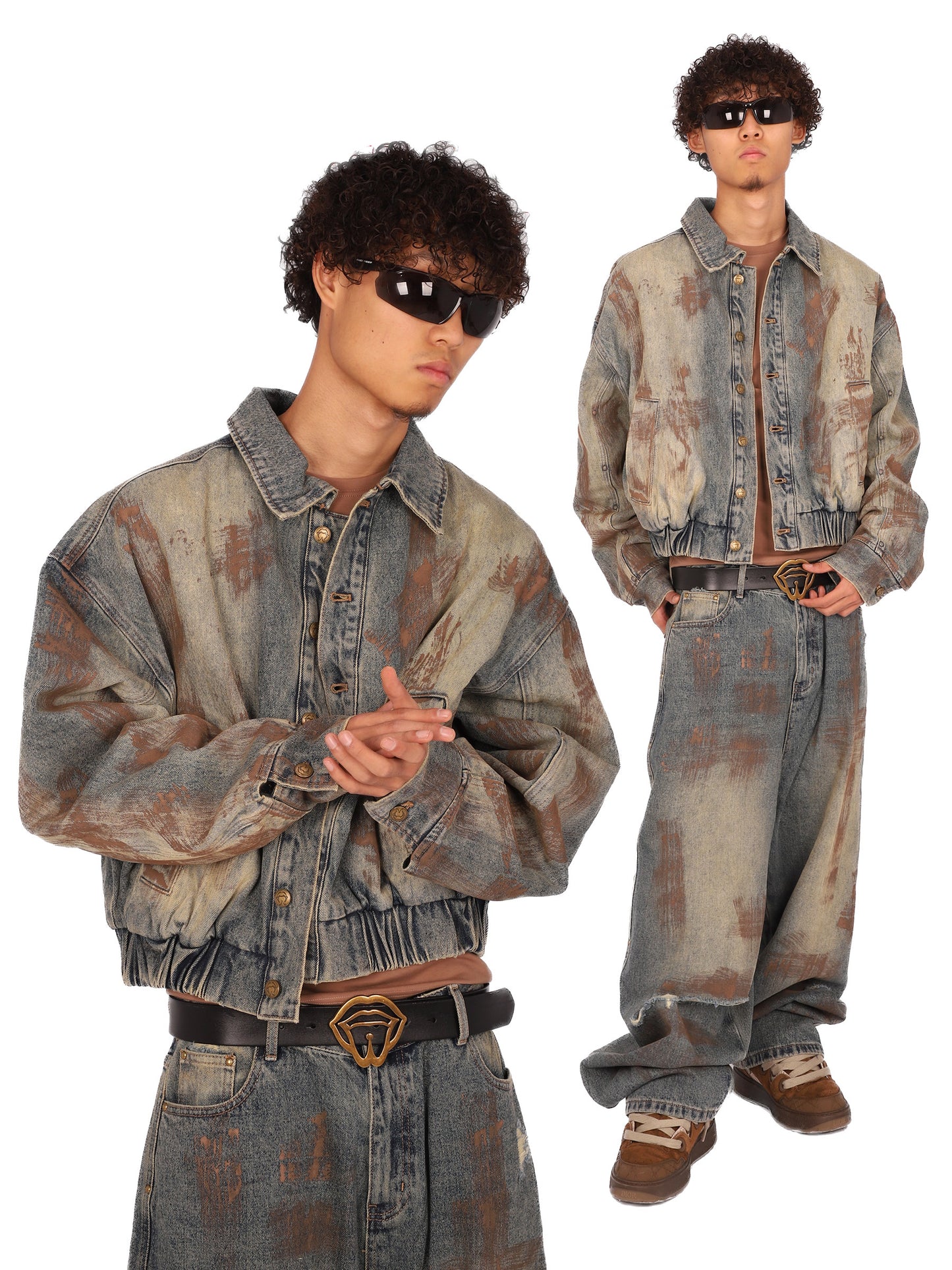 Mud Dye Washed Denim Short Jacket WN26610