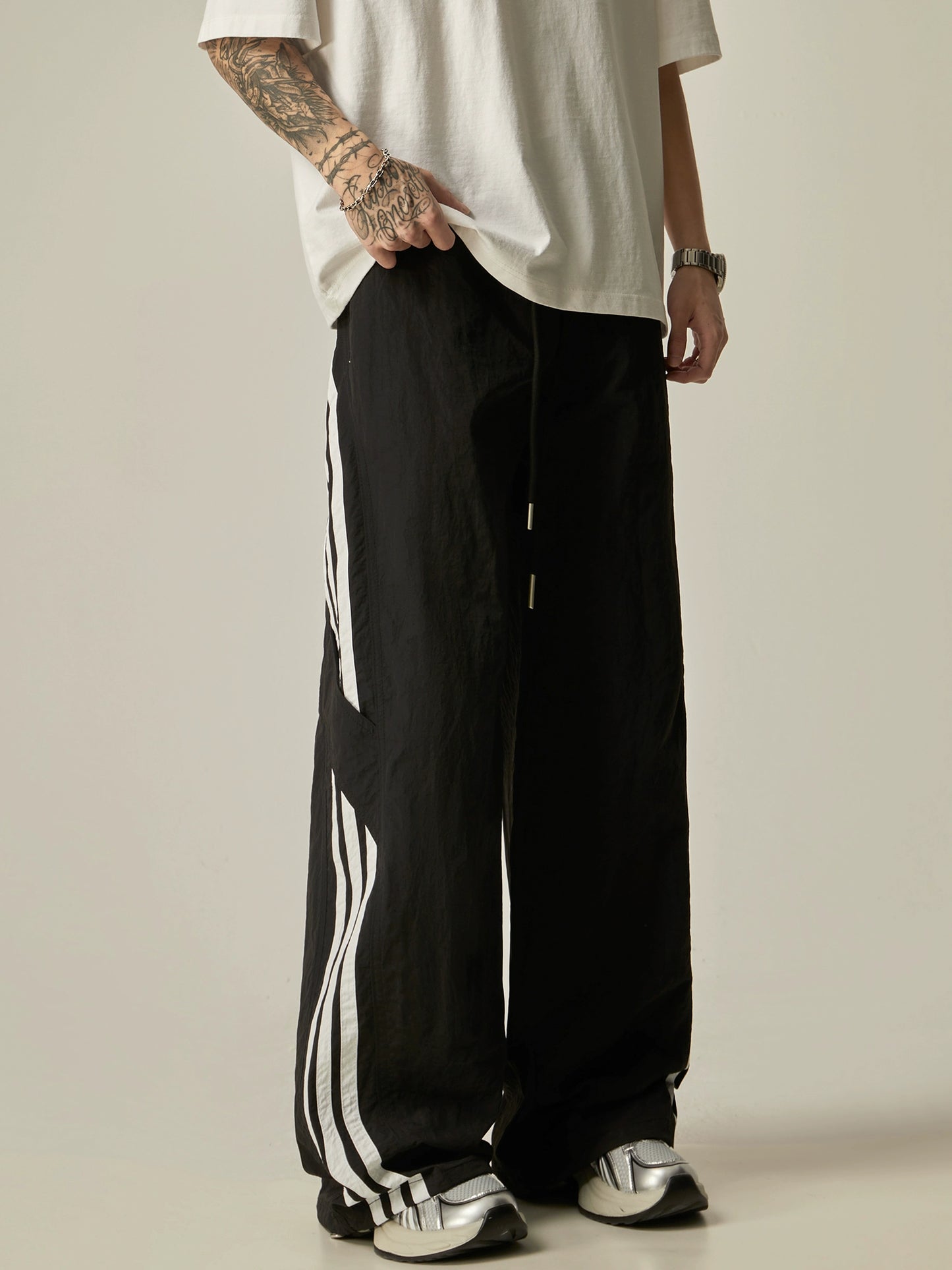 Quick Drying Side Stripes Wide-Leg Straight Pants WN7747