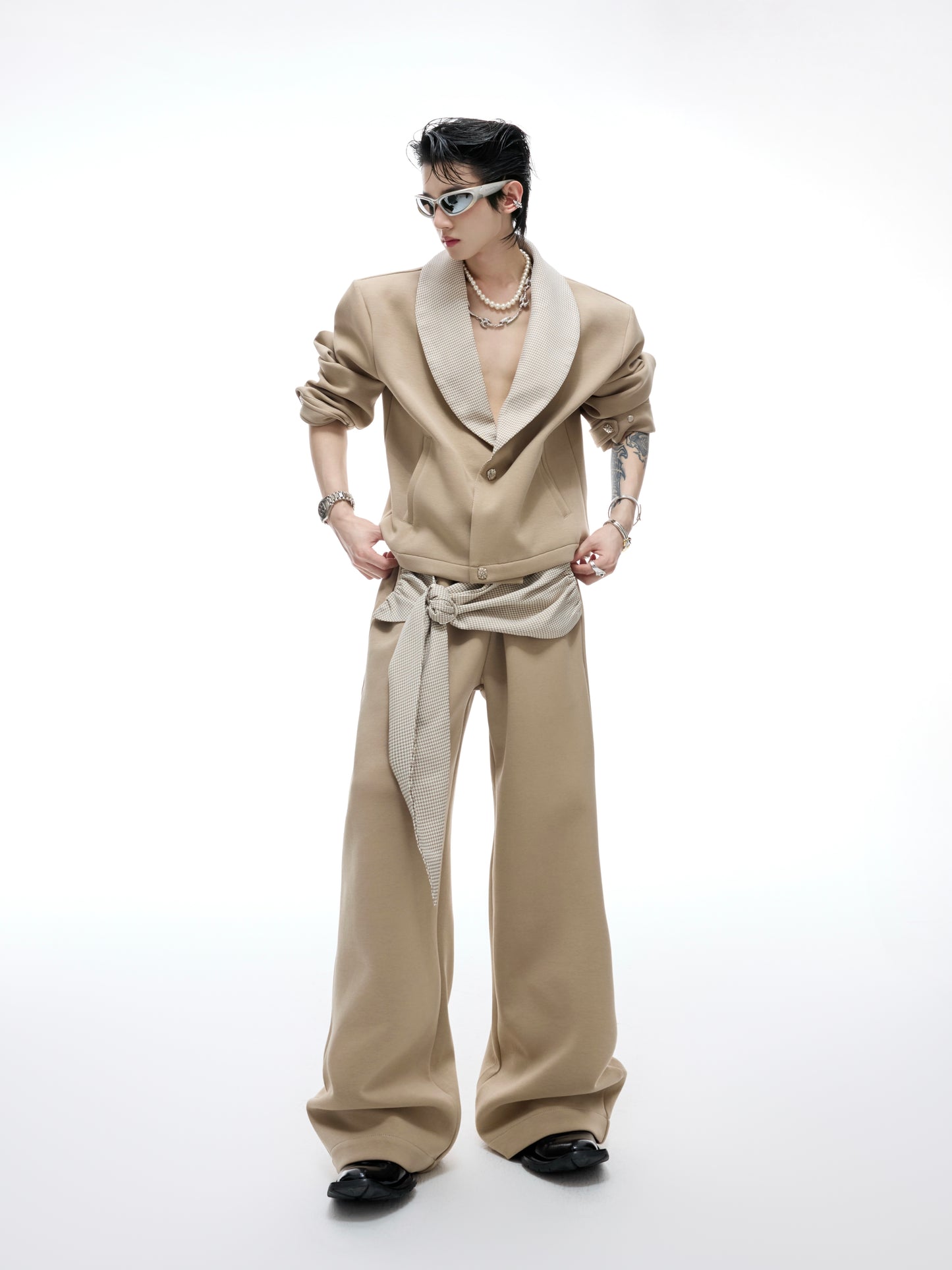 Contrast Jacket & Draping Pants Setup WN20537