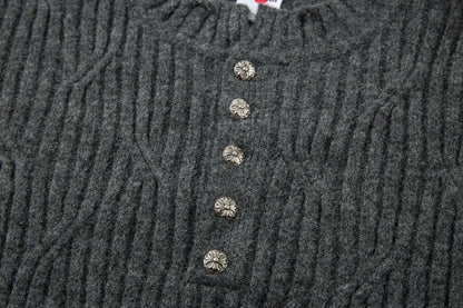 Frayed Hem Oversize Knit Sweater WN25934