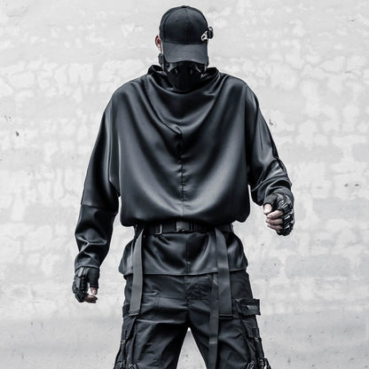 High-Neck Batwing Long Sleeve T-Shirt WN22320