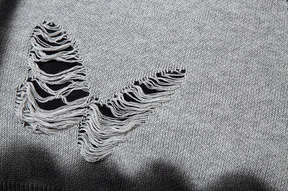 Tie-Dye Butterfly Design Knit Sweater WN11411