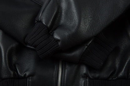 Boxy Oversize PU Leather Jacket WN23068