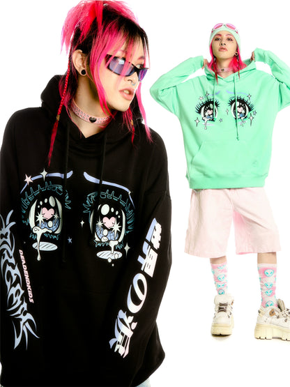 Illustration Eye Print Hoodie WN22270