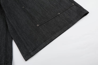 Raw Denim Rivet Wide Leg Half Pants WN26059