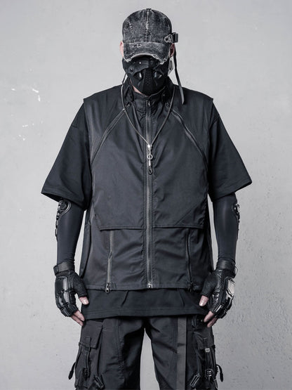 Patchwork Zipper Utility Tactical Vest WN22587