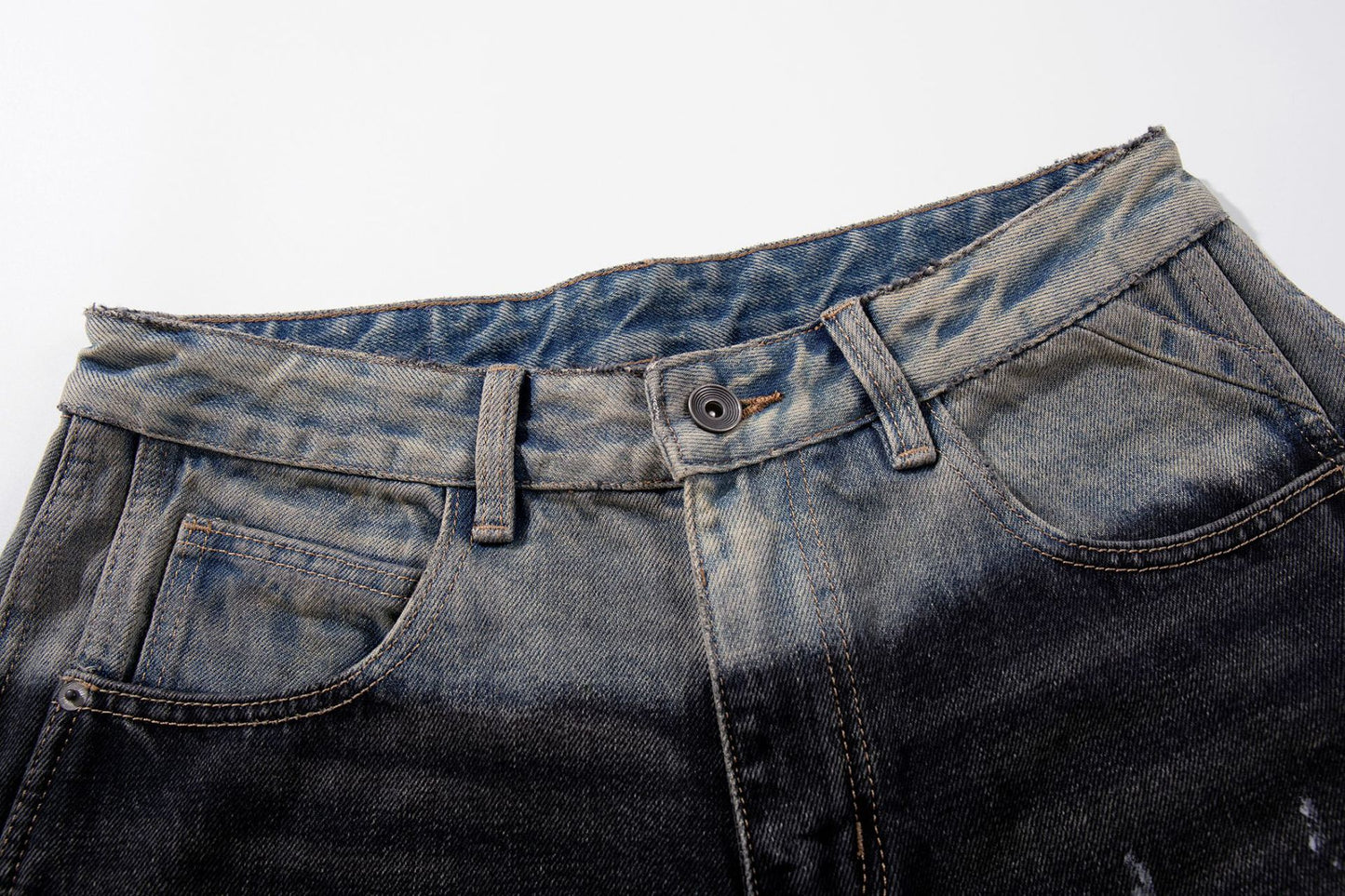 Paint Print Wide Leg Denim Jeans WN23101