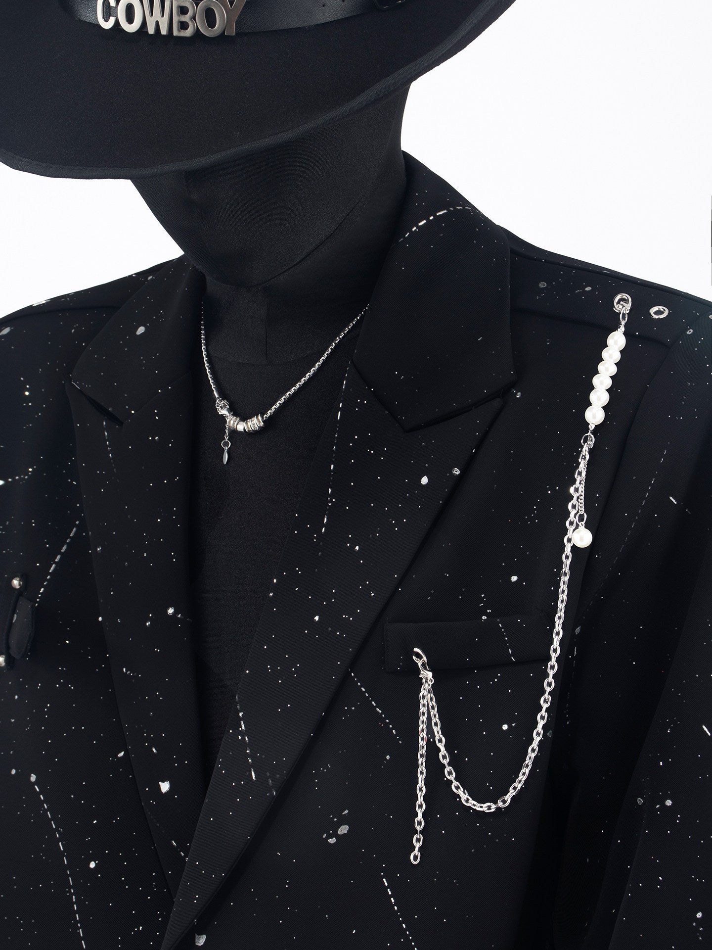 Ink Splash Starry Pattern Tailored Jacket & Trousers Setup WN23658
