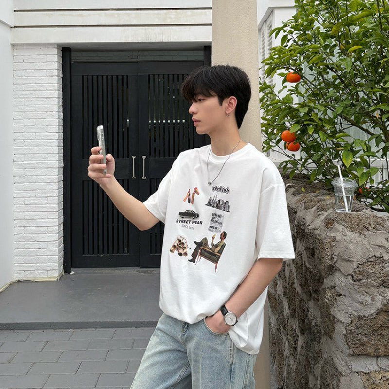 Graphic Print Short Sleeve T-Shirt WN25032