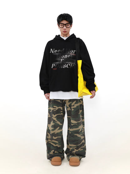 Letter Print Pullover Hoodie WN8346