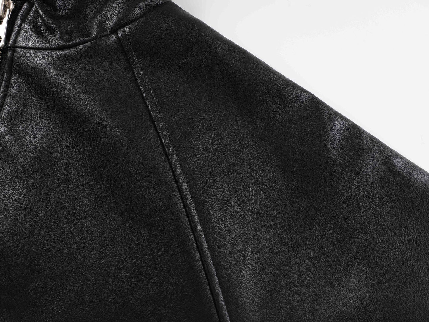 Hooded Zip-Up PU Leather Jacket WN23084