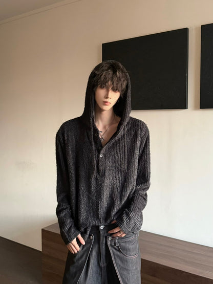 Hooded Drawstring Oversize Soft Knit Sweater WN23151