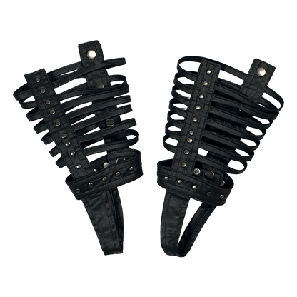 Deconstructed Hollow Rivet Mecha  Fingerless Gloves WN21982