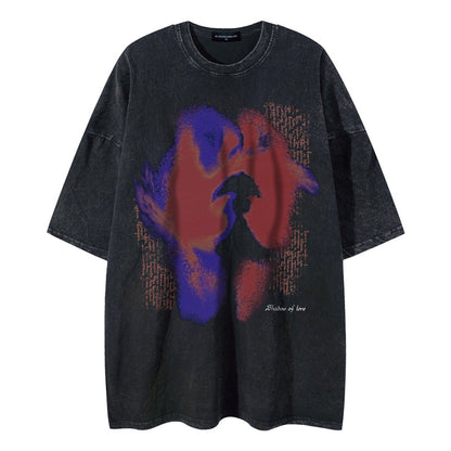 Oversize Drop Shoulder Graphic Print Short Sleeve T-Shirt WN16518