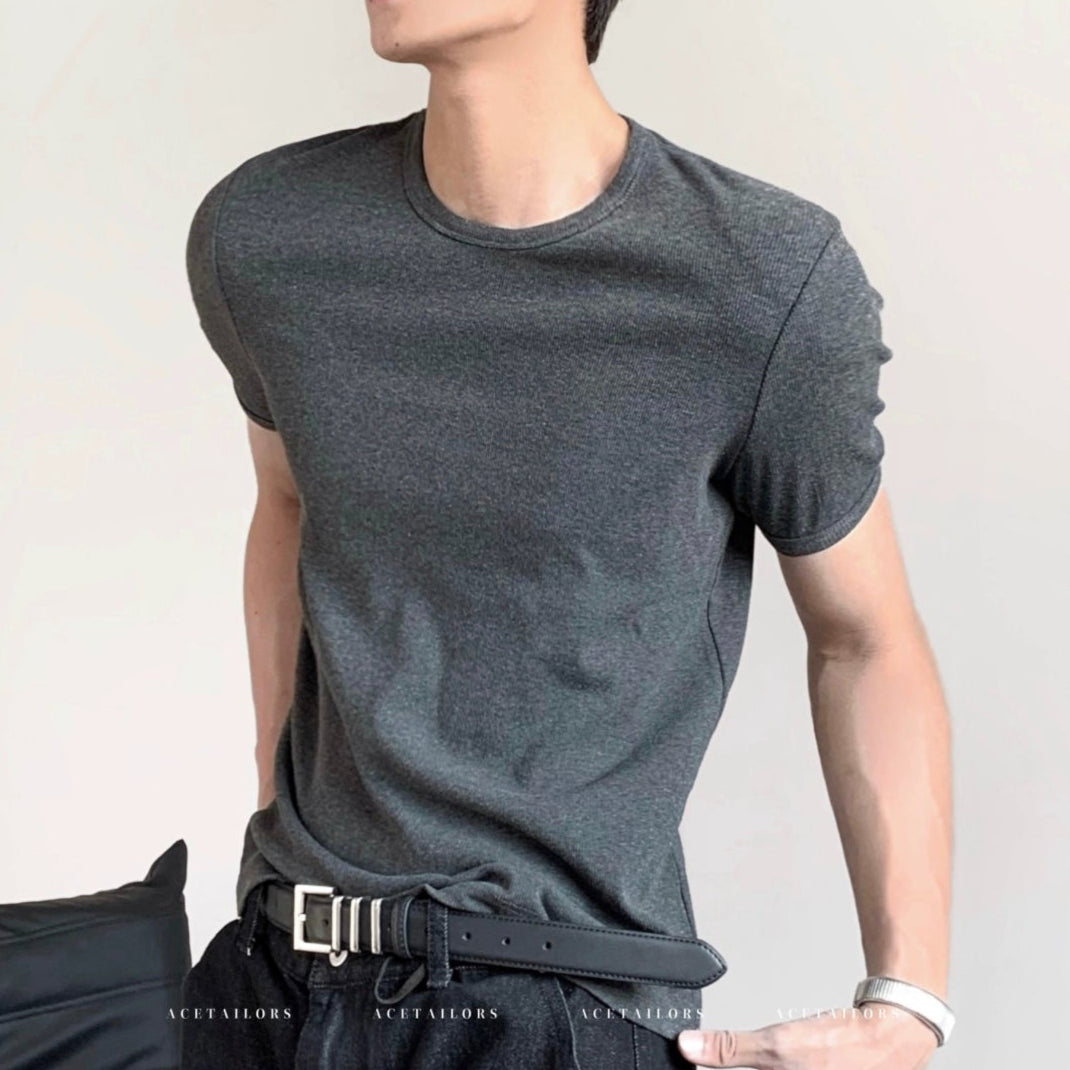 Plain Short Sleeve Knit T-shirt WN20090