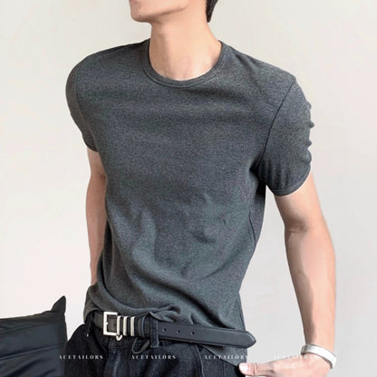 Plain Short Sleeve Knit T-shirt WN20090