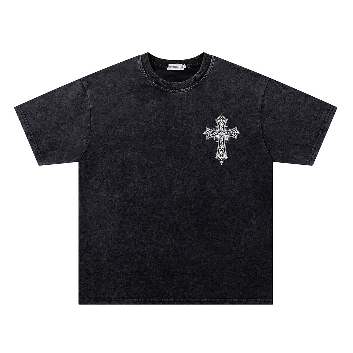 Washed Wing Cross Graphic Short Sleeve T-Shirt WN26775