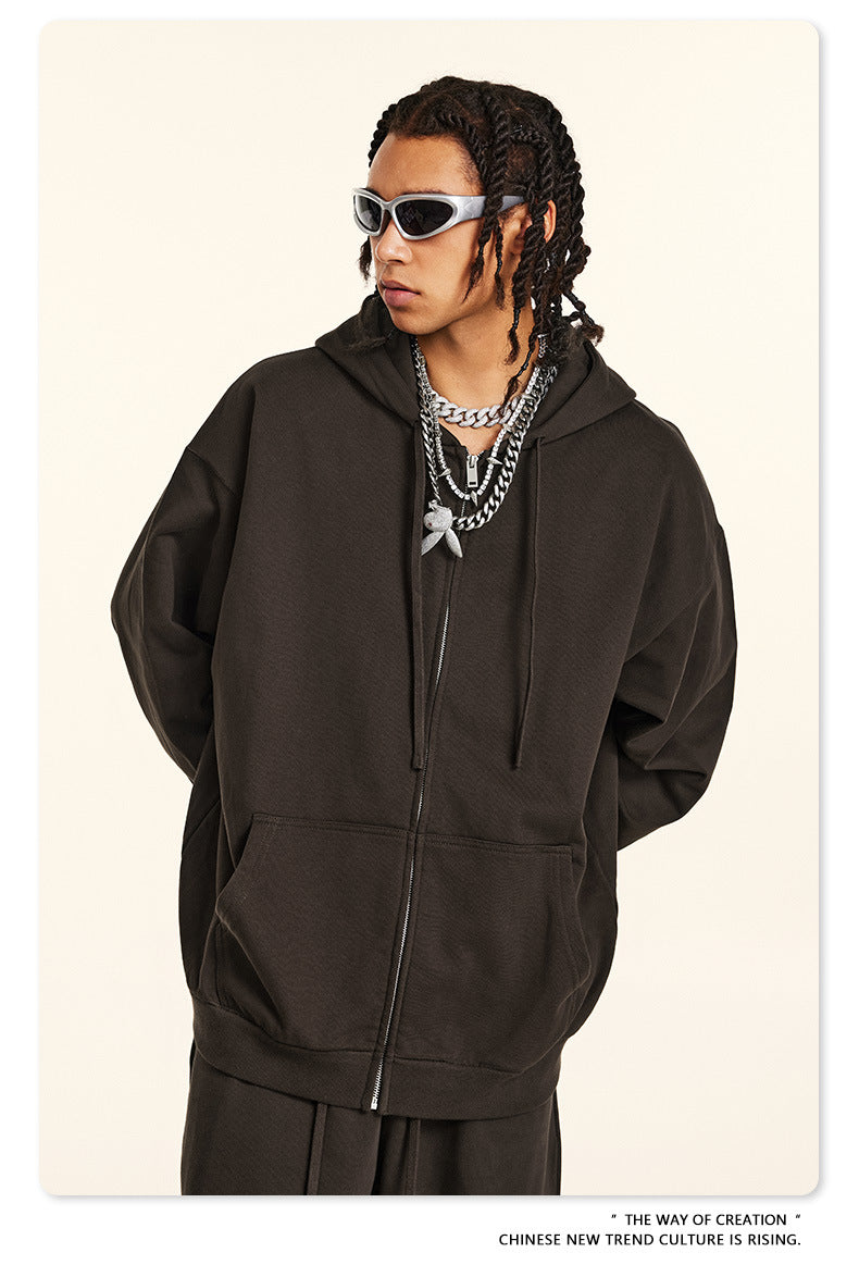 Oversize Heavyweight Pullover Hoodie & Zipper Hoodie & Sweatshirt & Pants Setup WN9930