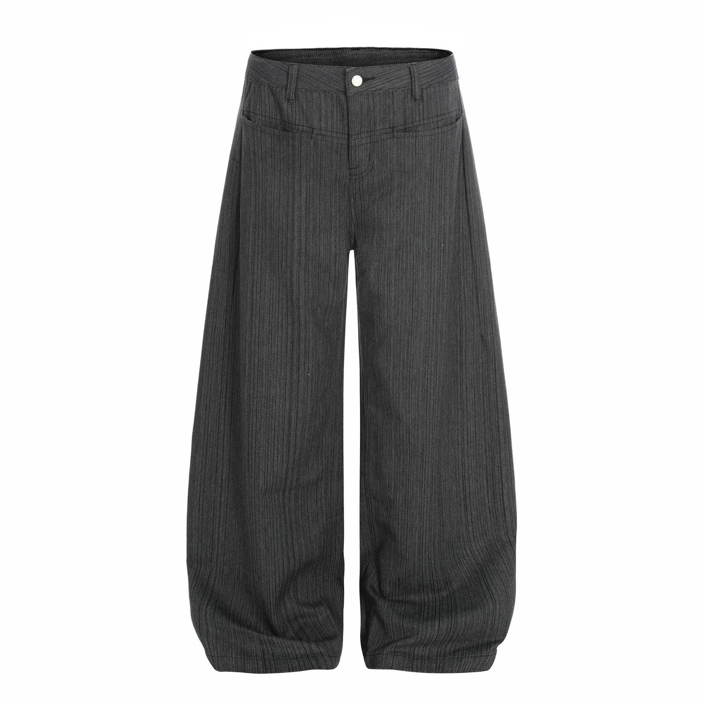 Stripe Embroidery Wide Leg Barrel Denim Jeans WN26117