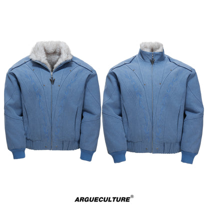 Heavyweight Washed Canvas Fleece Lining Short Jacket WN23321