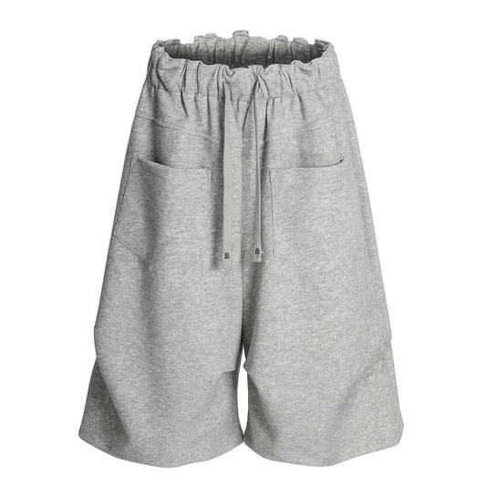 Pleats Panel Wide Leg Half Sweatpants WN26091