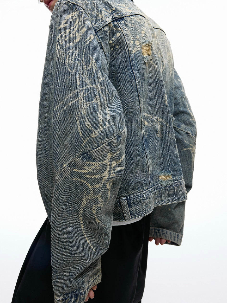 Damage Washed Zipper Jacket WN20547